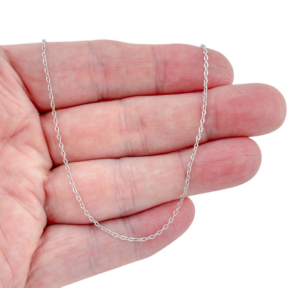 Vintage Sterling Silver 925 Cable Link Chain Necklace 15.5"-17"